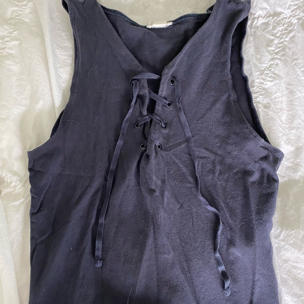 Small Navy blue lace up tank